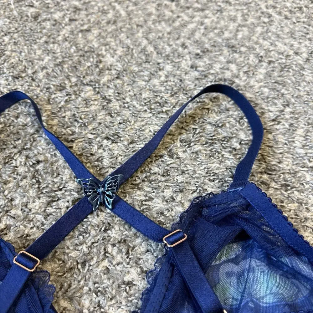 Savage X Fenty Plus Baroque Butterfly Bralette LB3 Flutter Mode Size 1X New